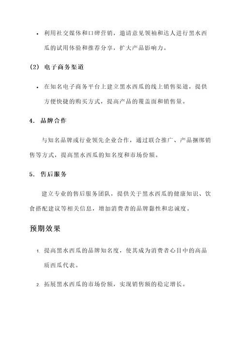黑水西瓜营销策划案
