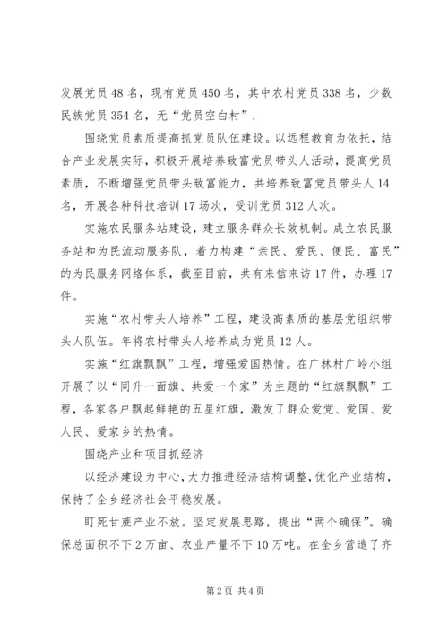 乡镇推动跨越发展优秀事迹.docx