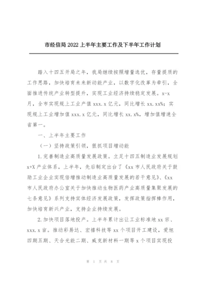 市经信局2022上半年主要工作及下半年工作计划.docx