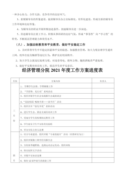 经济管理分院学生管理工作计划书.docx