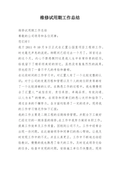 维修试用期工作总结.docx