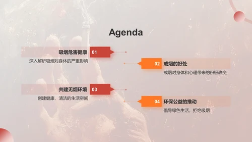 红色手绘风世界无烟日禁止吸烟公益宣传PPT模板
