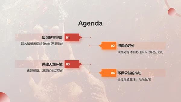红色手绘风世界无烟日禁止吸烟公益宣传PPT模板