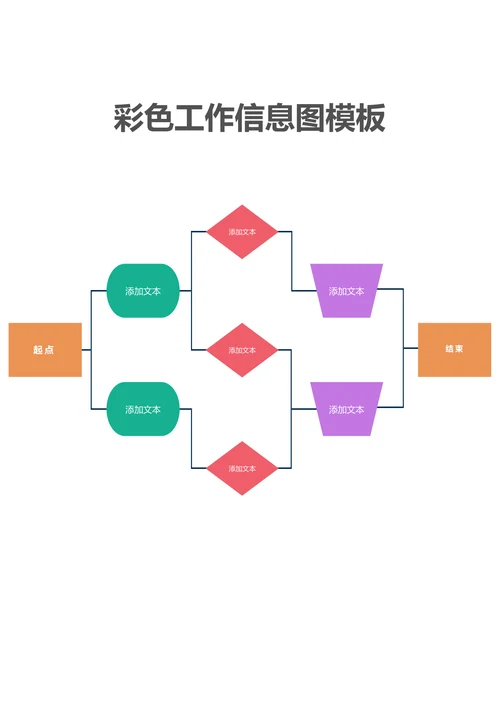 彩色工作信息图模板