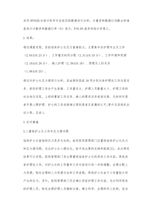 临床护士长工作压力分析与应对措施研究.docx