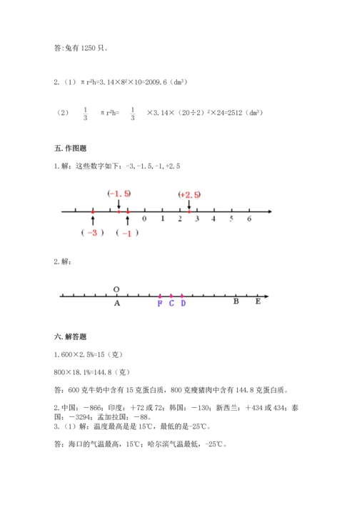 人教版六年级下册数学期末测试卷【真题汇编】.docx