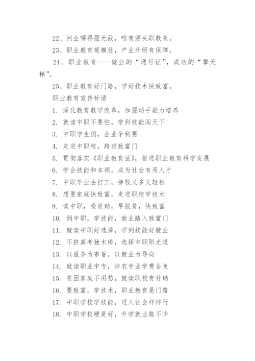 职业教育活动周宣传口号（110句）.docx