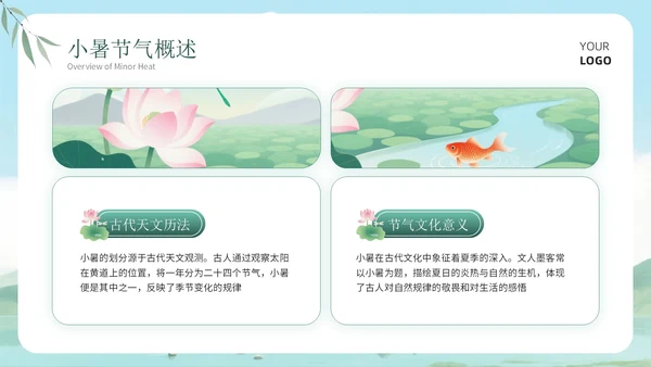 绿色清新风小暑科普讲座PPT模板