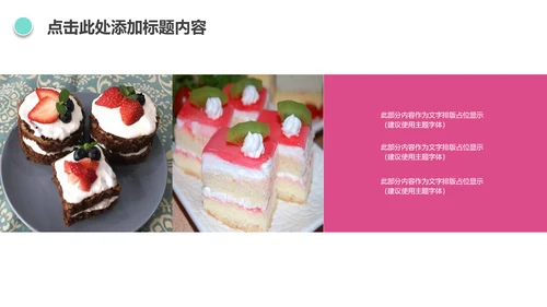 唯美小蛋糕点心美食ppt动态模板