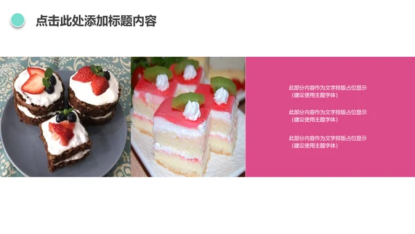 唯美小蛋糕点心美食ppt动态模板