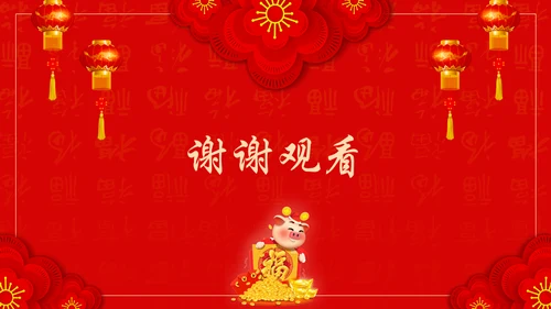 喜庆金猪年春节工作总结通用PPT模板