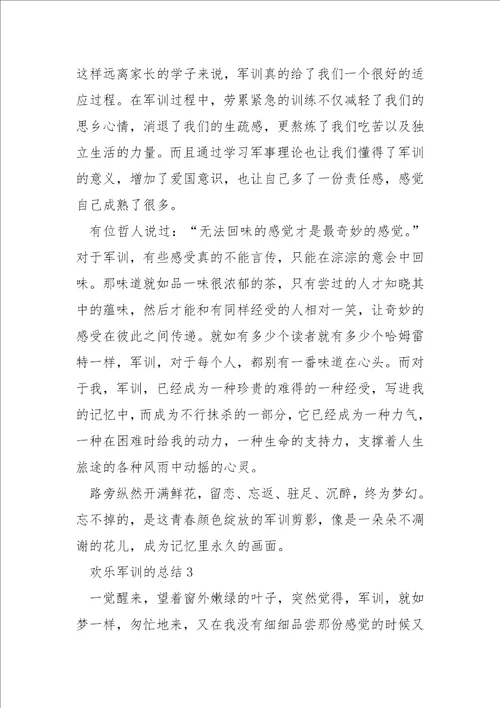 欢乐军训的总结