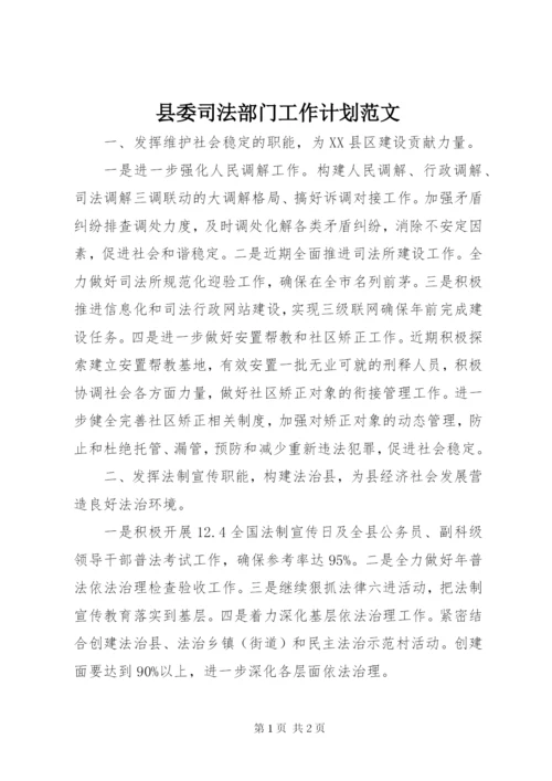 县委司法部门工作计划范文.docx