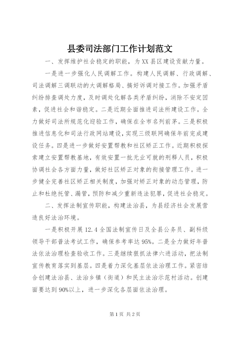 县委司法部门工作计划范文.docx