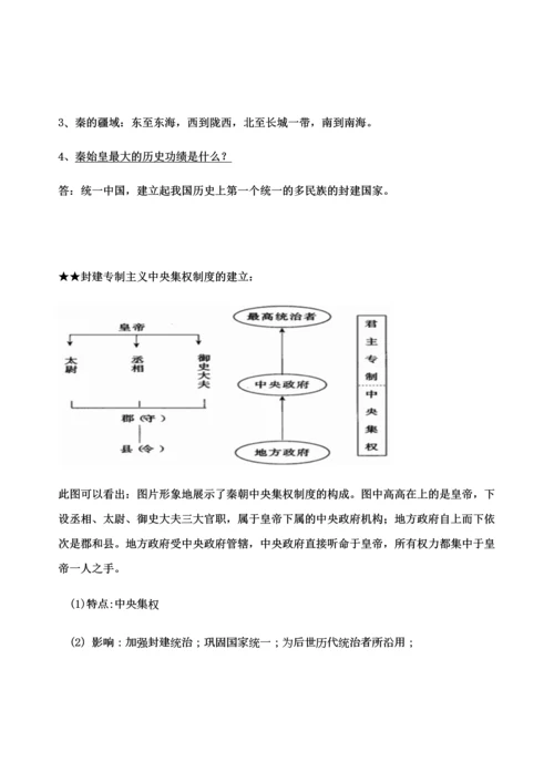 2023年第三单元精编最新人教版七年级上册中国历史知识点归纳总结.docx