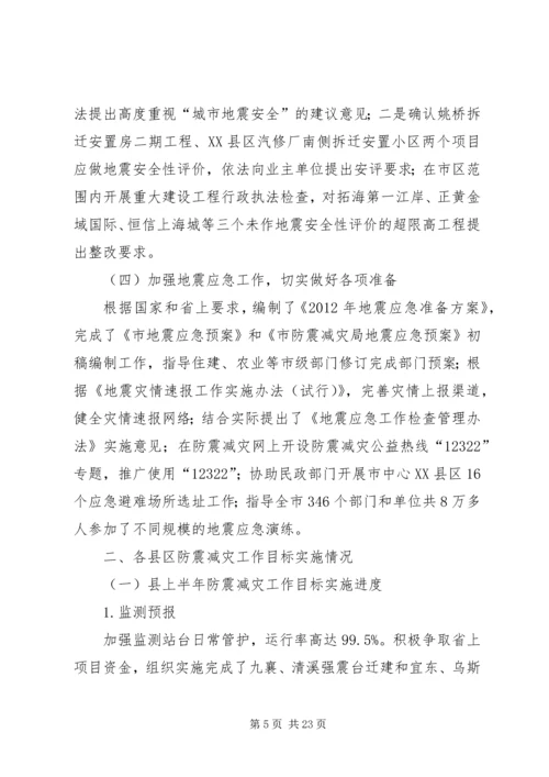 地震局政务目标督查工作报告.docx