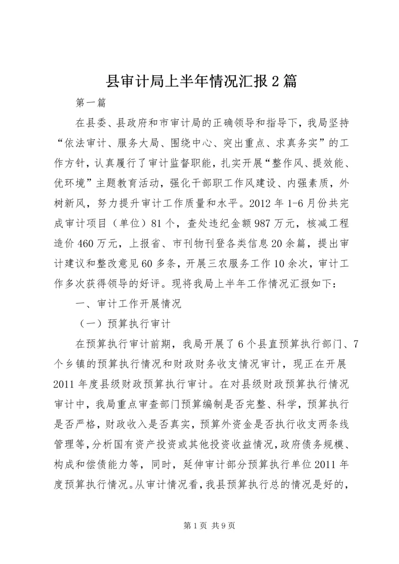 县审计局上半年情况汇报2篇.docx