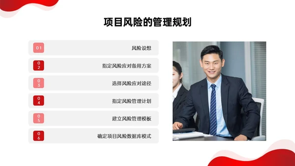 红色形状简约实拍项目风险管理pptpmp项目管理项目管理流程pmp项目管理（补充）