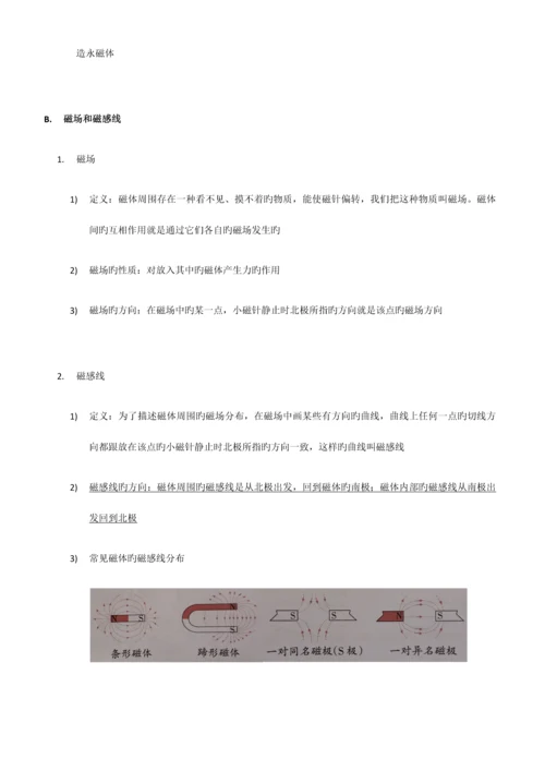 2023年浙教版科学八年级下册电与磁知识点归纳.docx