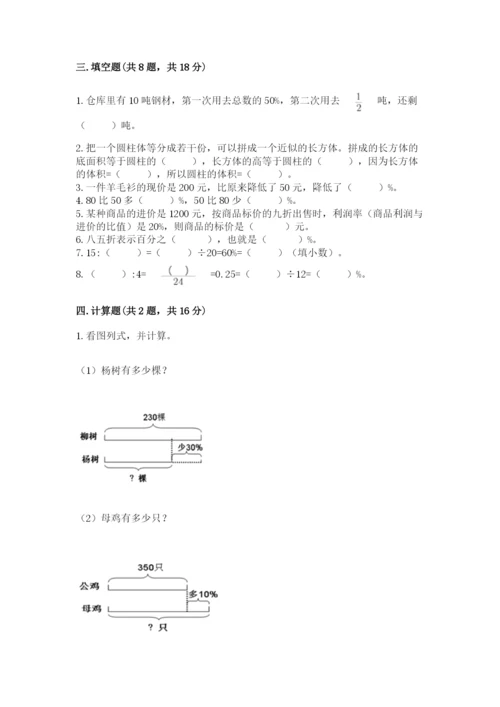 苏教版六年级下册数学期中测试卷含答案【夺分金卷】.docx