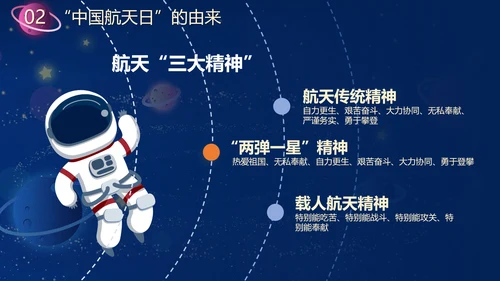 蓝色星空中国梦航天梦主题班会PPT模板