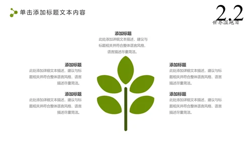 清新简约世界湿地森林日绿色环保PPT模板