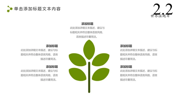 清新简约世界湿地森林日绿色环保PPT模板