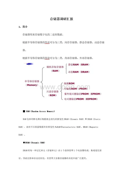 存储器调研报告