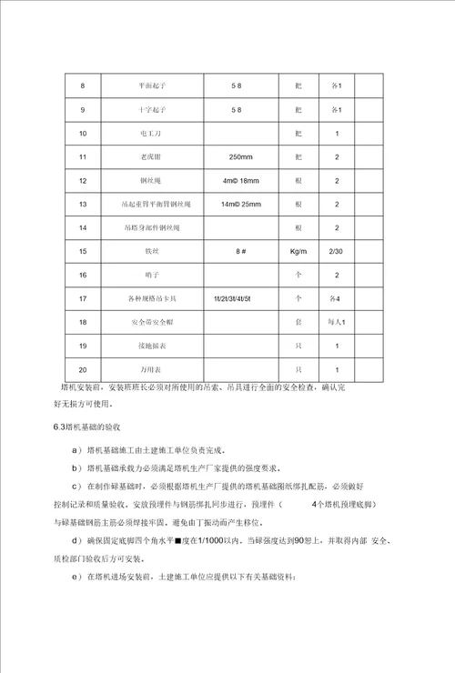 6015塔机安装施工方案