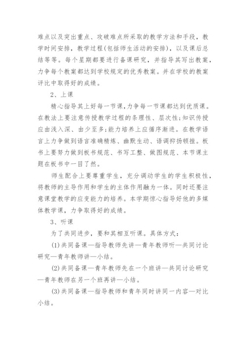 骨干教师指导青年教师工作计划.docx