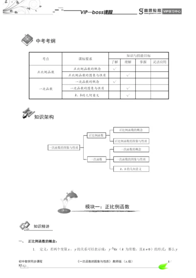 BOSS-初中数学-一次函数A级-第02讲.docx