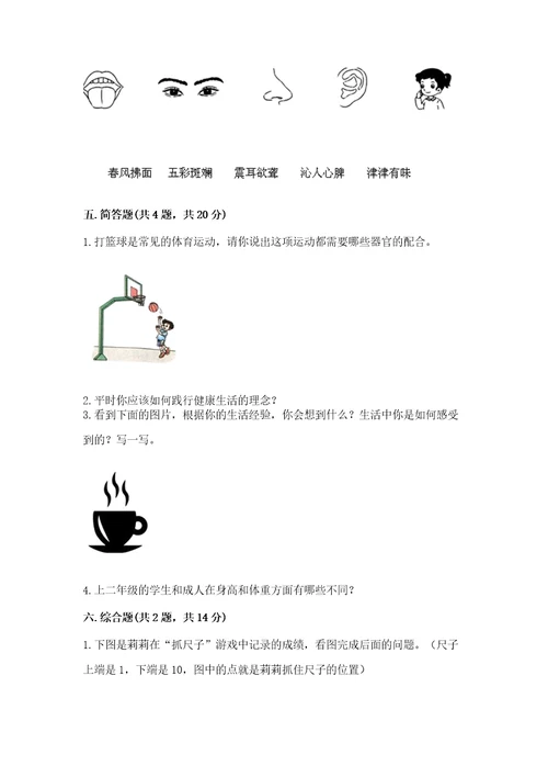 教科版科学二年级下册第2单元我们自己测试卷及完整答案必刷