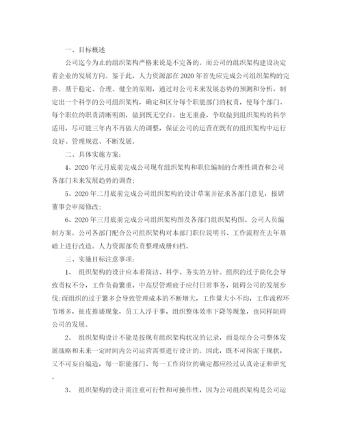 精编之人力资源年度工作计划范本.docx