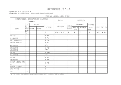 2019年印花税纳税申报表