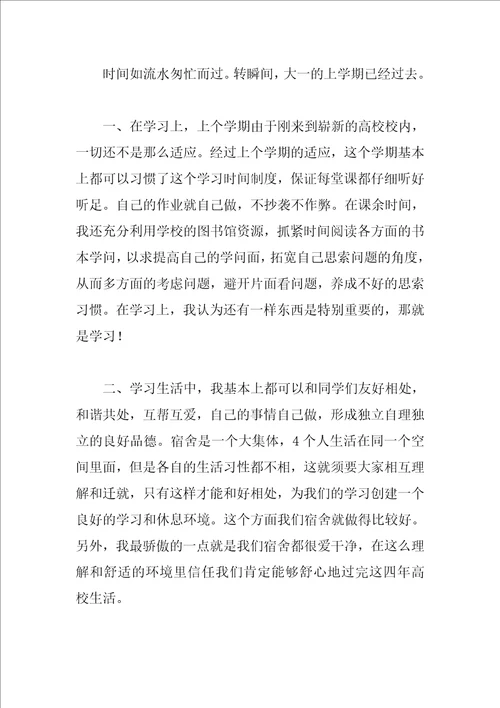 关于大学生的自我鉴定500字