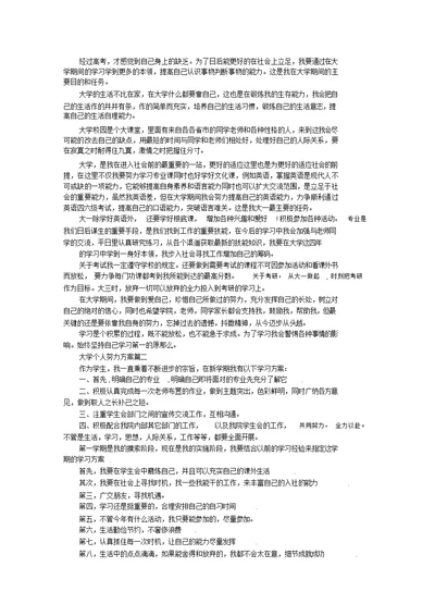 大学个人努力计划精选