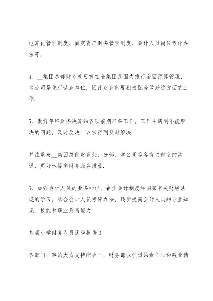 基层小学财务人员述职报告.docx