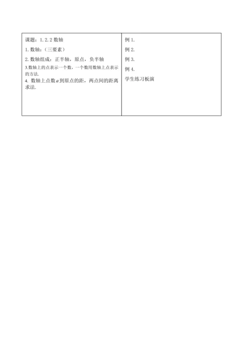 1.2.2 数轴 教案 -2024-2025学年七年级数学上册同步备课（人教版2024 新教材）