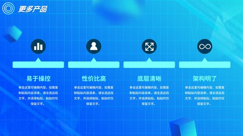 蓝色渐变几何科技智能产品发布会PPT模板