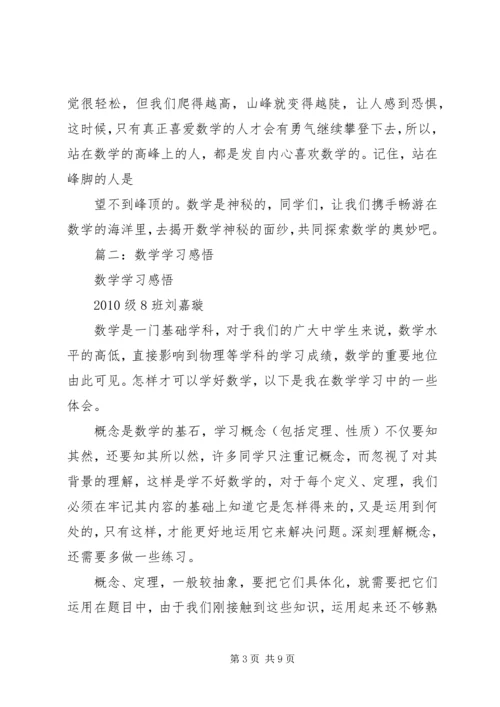 学习数学的感悟.docx