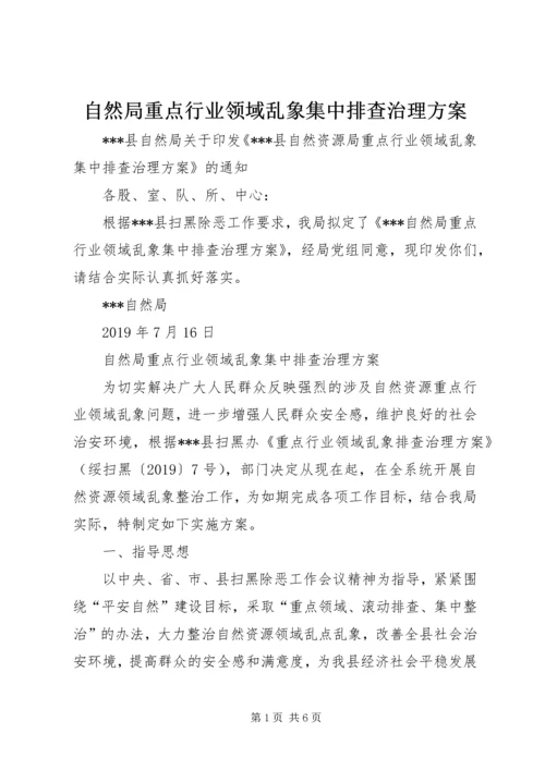 自然局重点行业领域乱象集中排查治理方案.docx