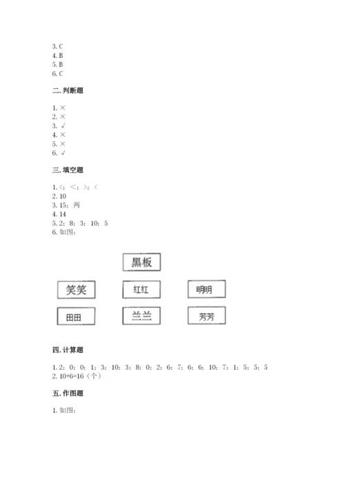 小学一年级上册数学期末测试卷精品【名校卷】.docx