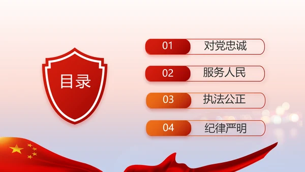 红色大气公安民警述职报告动态PPT模板