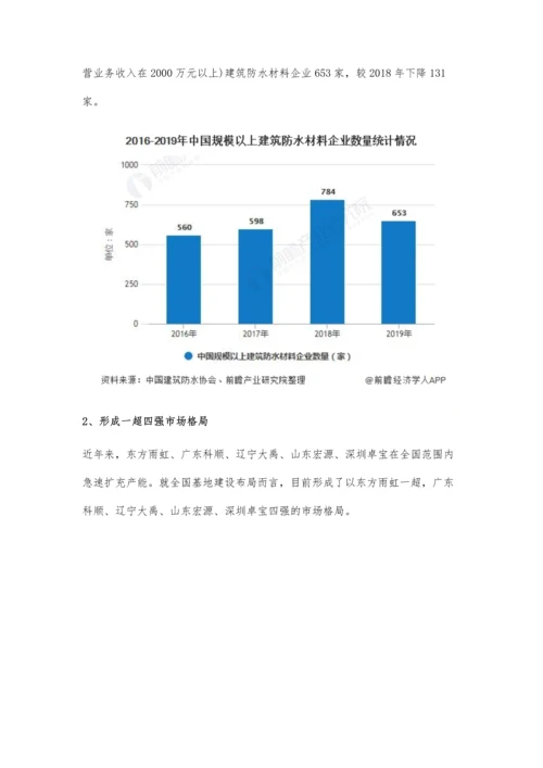 中国建筑防水材料行业竞争格局及发展前景分析-兼并重组将有望重塑市场格局.docx