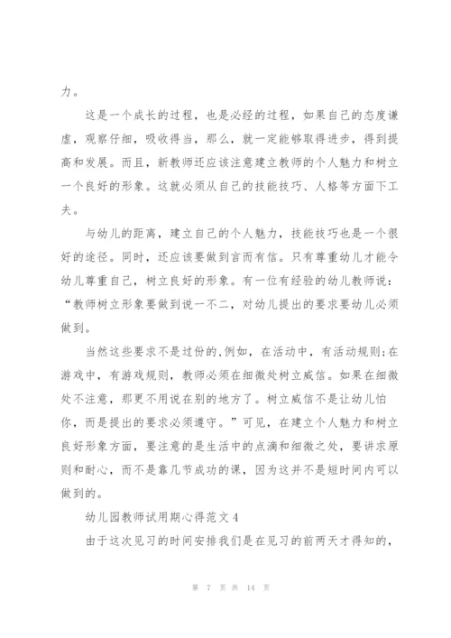 幼儿园教师试用期心得范文5篇.docx