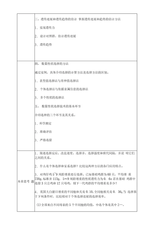 家禽育种学教案