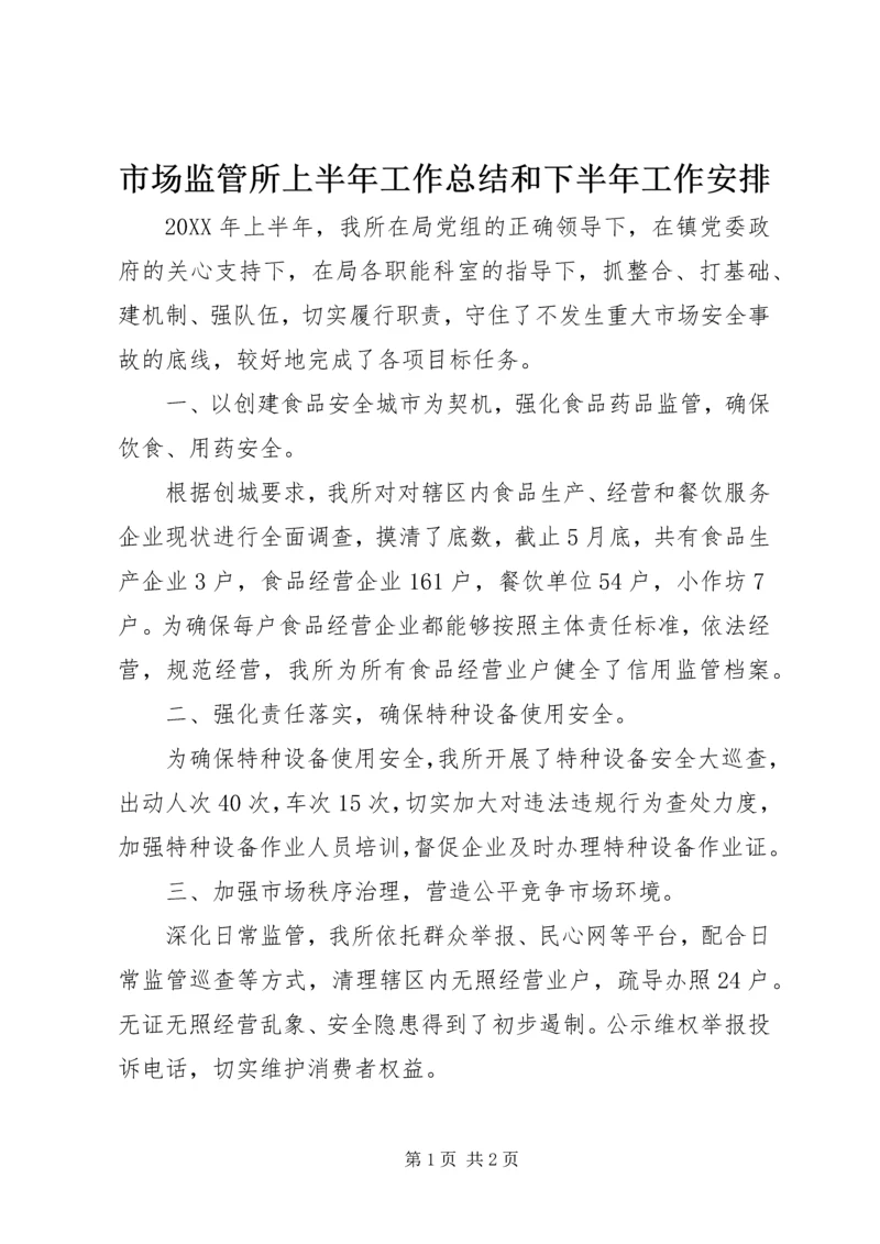 市场监管所上半年工作总结和下半年工作安排 (2).docx