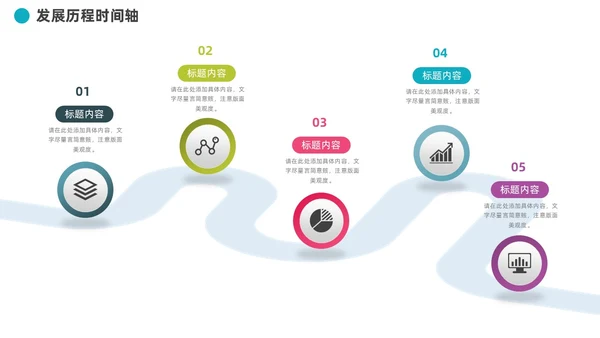 企业发展历程大事记道路时间轴图表PPT模板