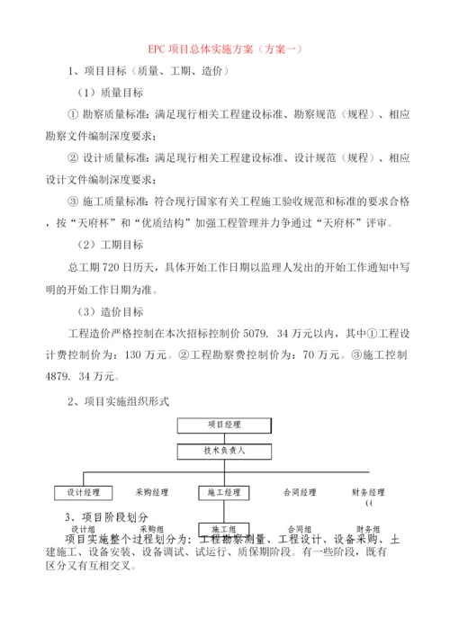 EPC项目总体实施方案(共3各模板).docx