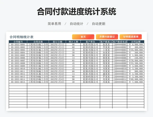 合同付款进度统计系统